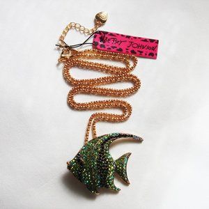 GREEN ANGEL FISH NECKLACE BROOCH